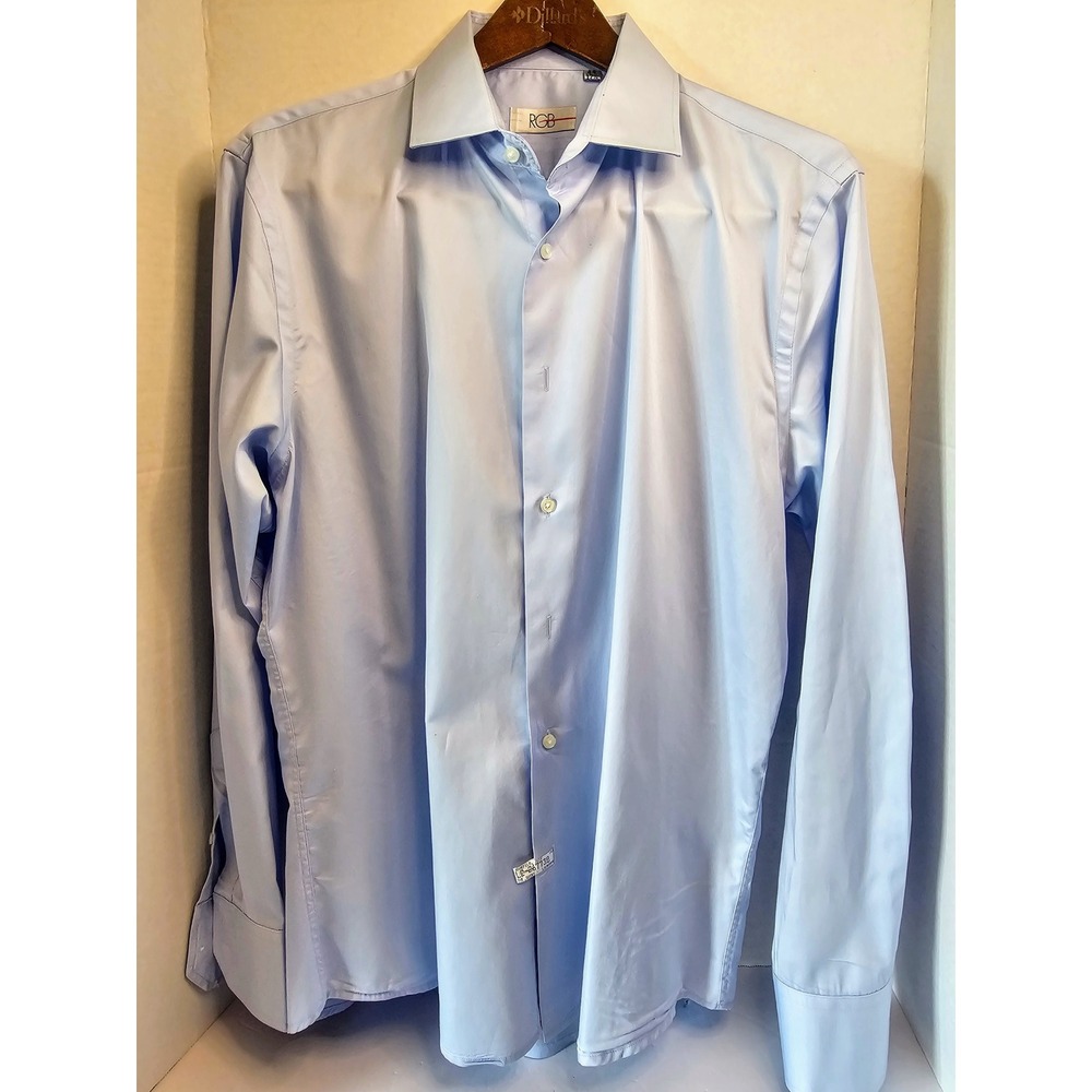 RGB Red Line Dress Shirt 17.5 / 44 Blue Long Sleeve Button Up 1‎ CALLOUT READ